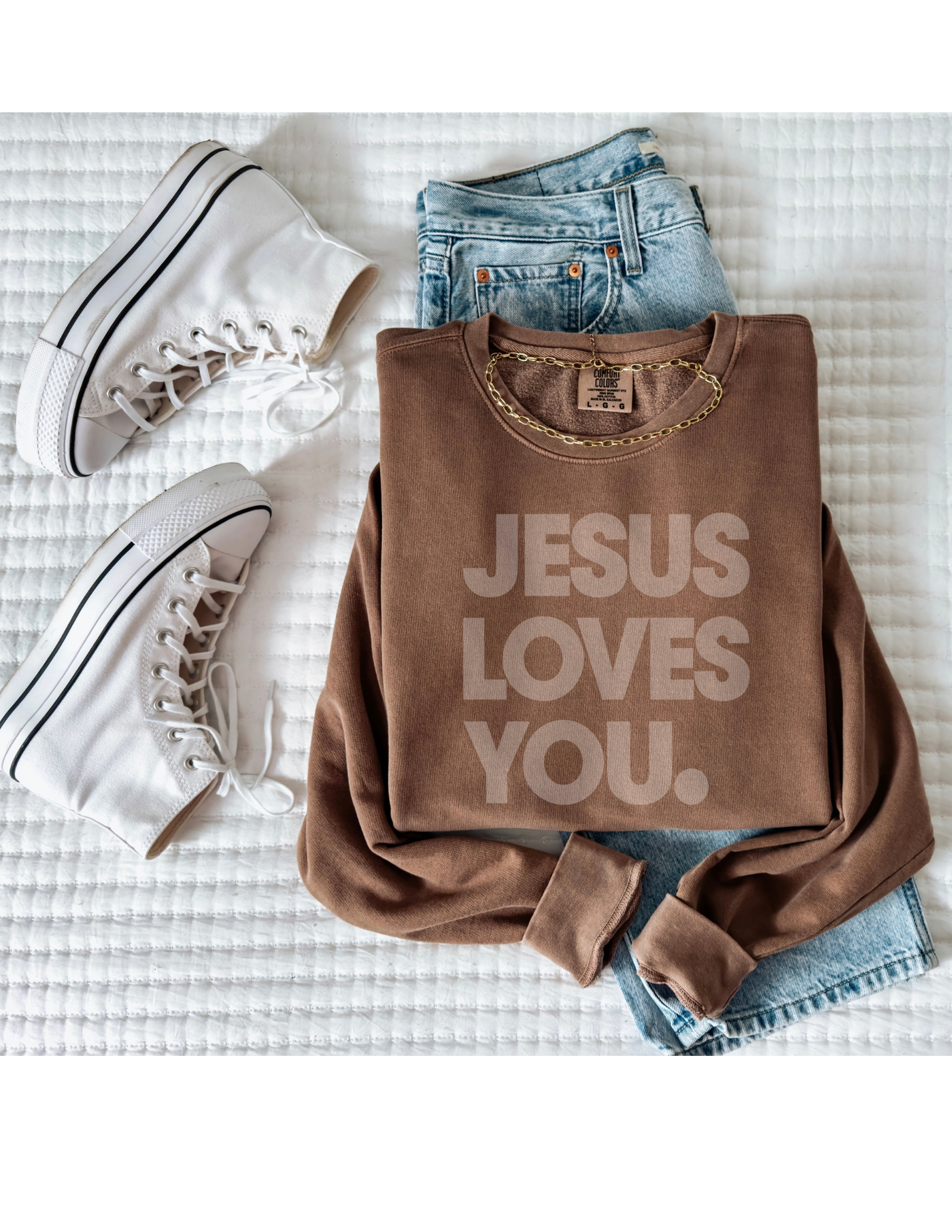 Jesus Loves You Comfort Color Sweatshirt