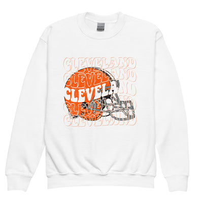 Youth Cleveland Helmet crewneck sweatshirt