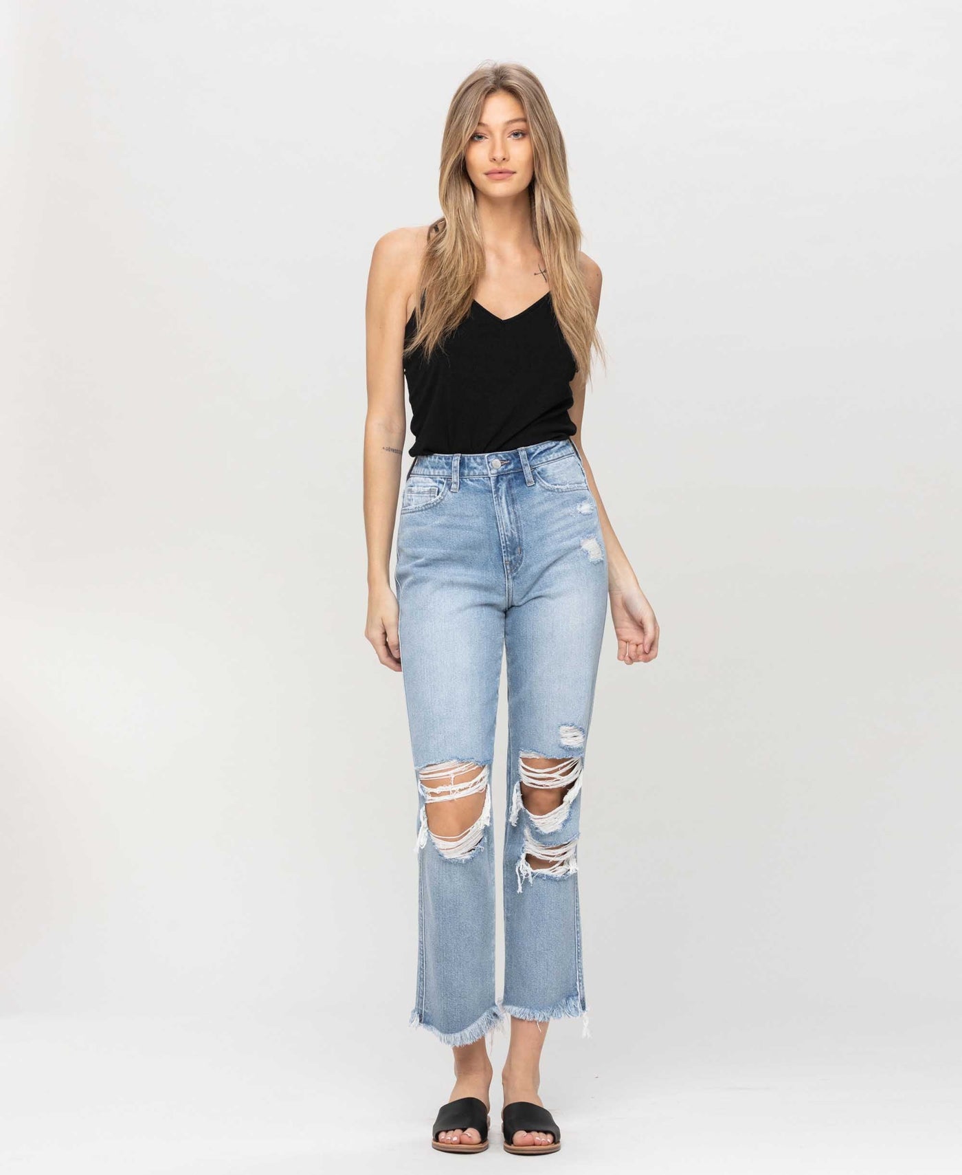 High Rise Vintage Hem Flying Monkey Jeans