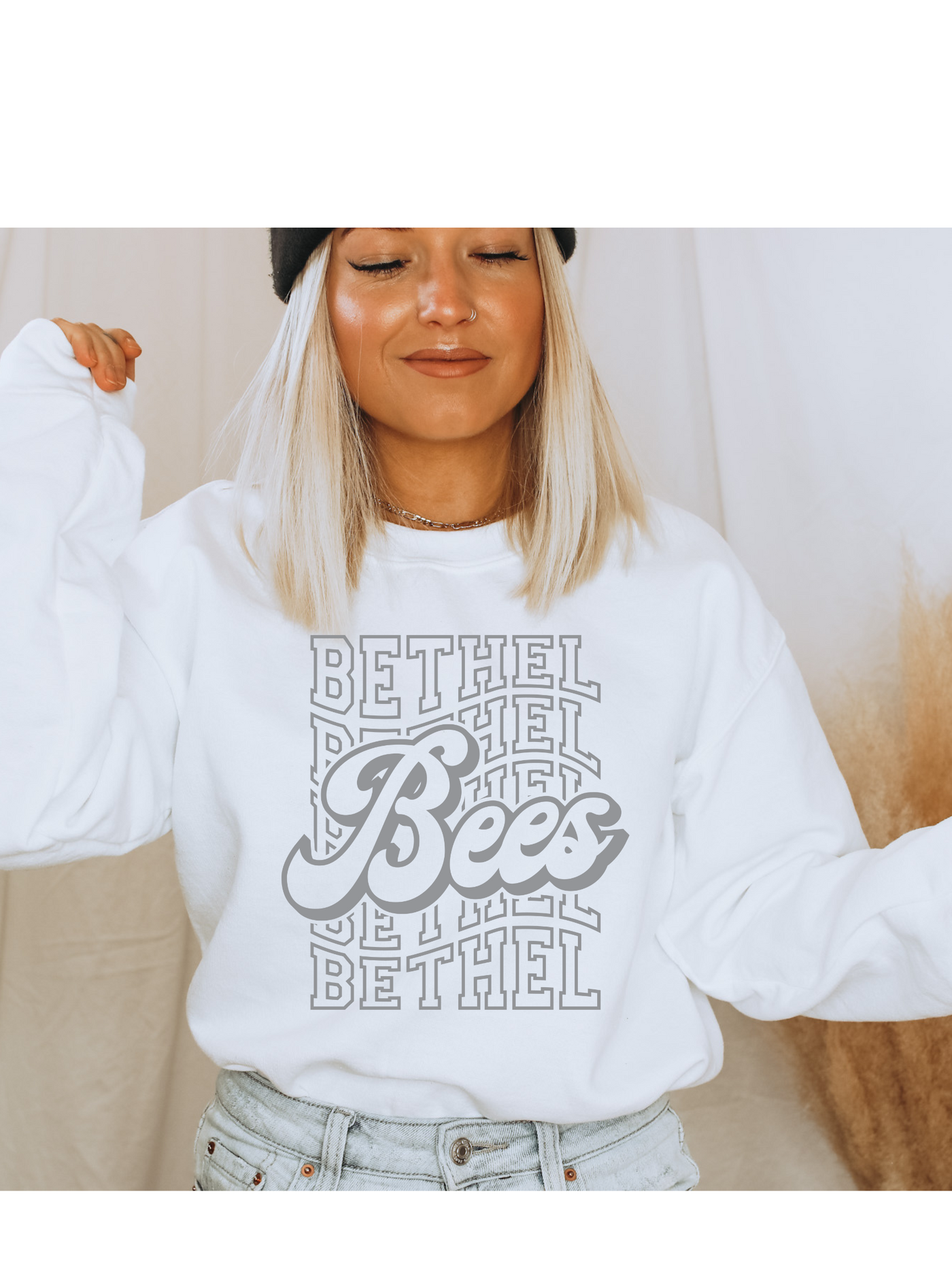 Bees Gray Print Unisex Sweatshirt