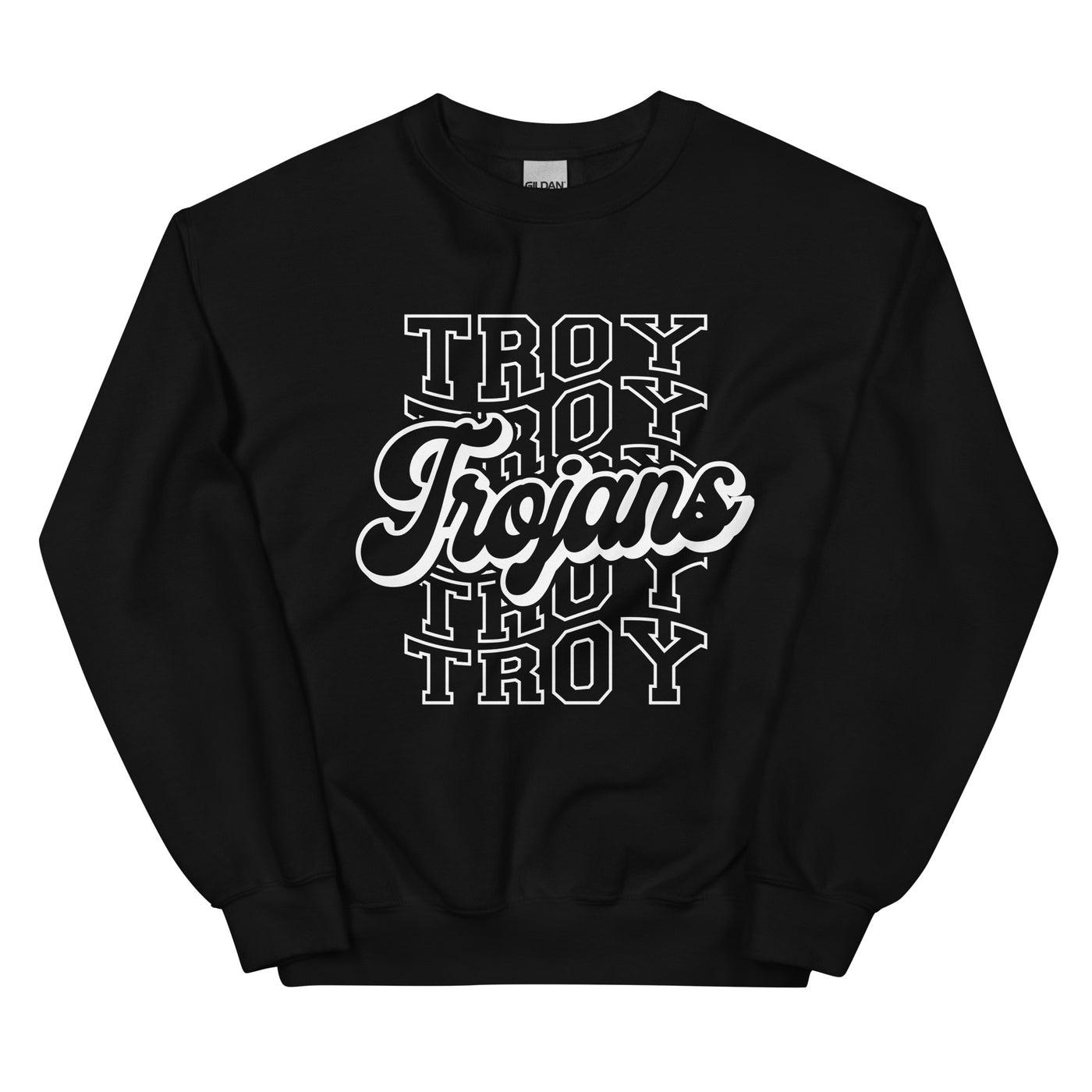 Troy White Print Unisex Sweatshirt