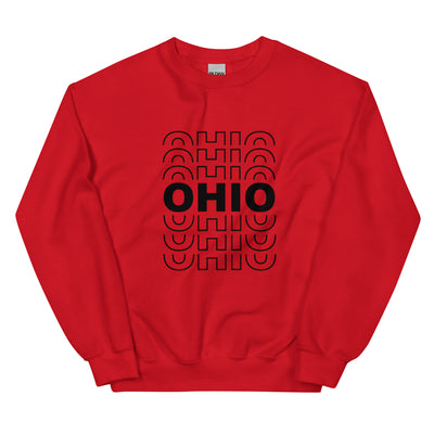 Red Stacked Ohio Unisex Sweatshirt