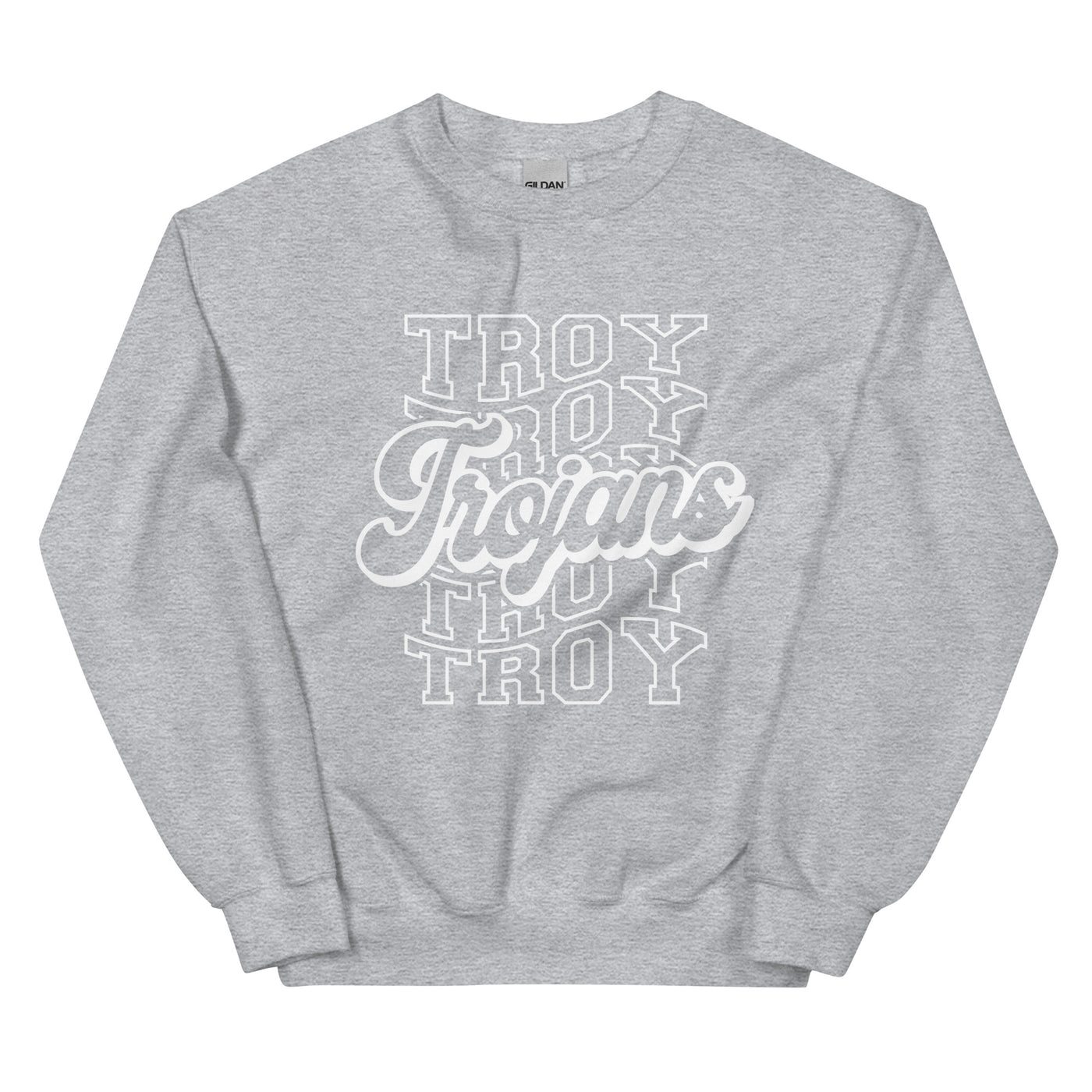 Troy White Print Unisex Sweatshirt