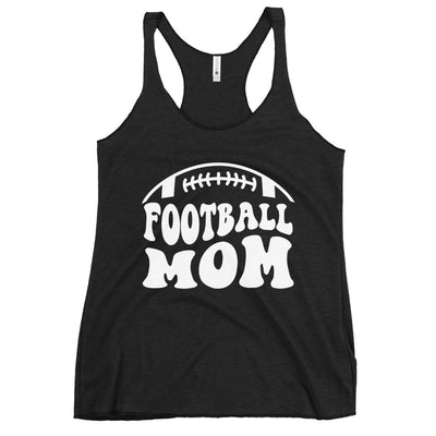White Print Football Mom Women's Racerback Tank
