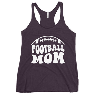 White Print Football Mom Women's Racerback Tank