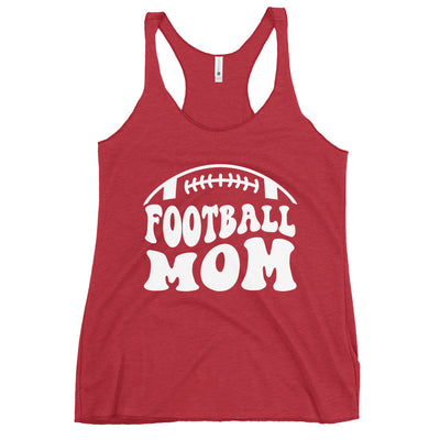 White Print Football Mom Women's Racerback Tank