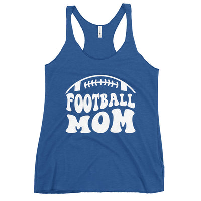 White Print Football Mom Women's Racerback Tank