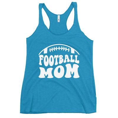 White Print Football Mom Women's Racerback Tank